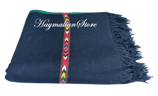 Afghan Wool Patu Blanket: Traditional Winter Shawl