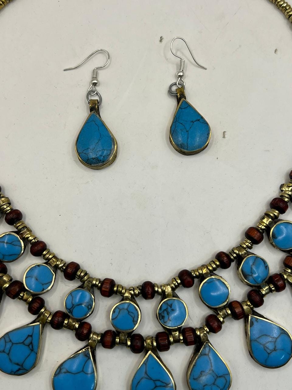 Red Coral Afghan Turkmen Tribal Ethnic Kuchi Necklace Circle 3 Layers