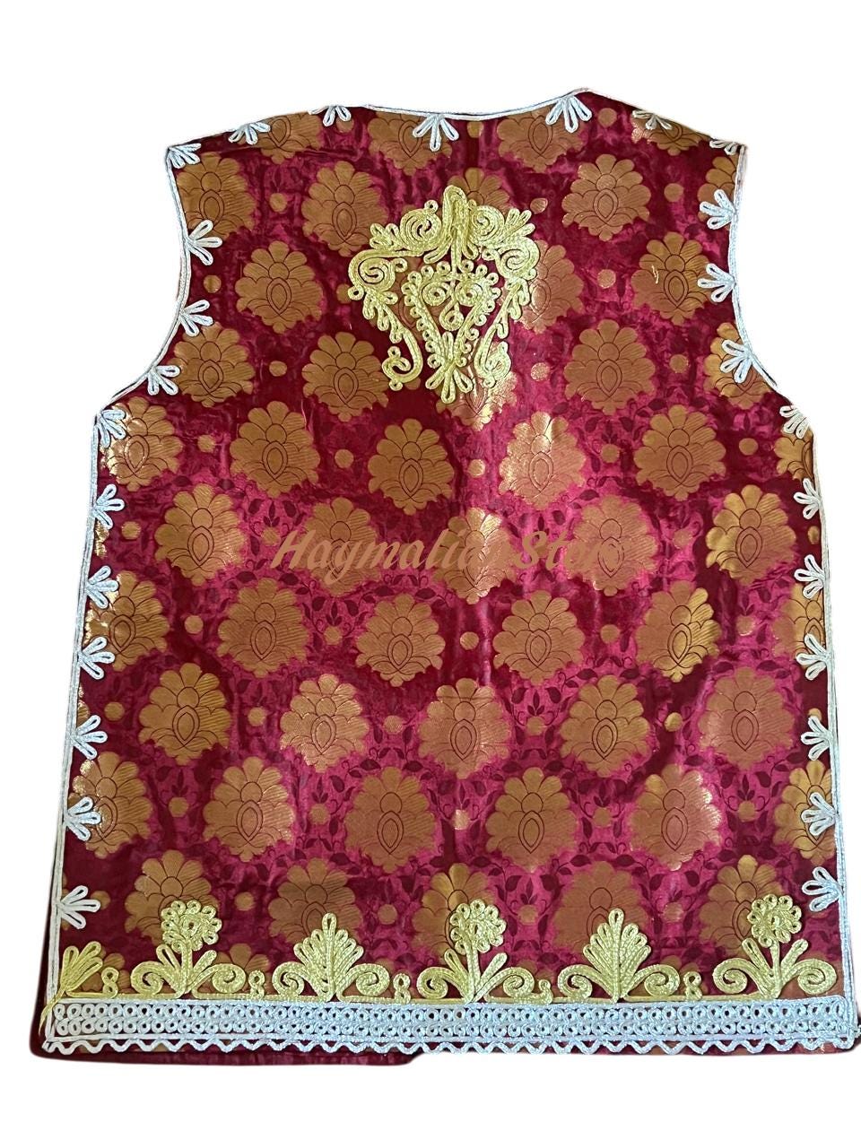 Afghan Traditional men's Multi Colour vests with heavy Multi color braided embroidery