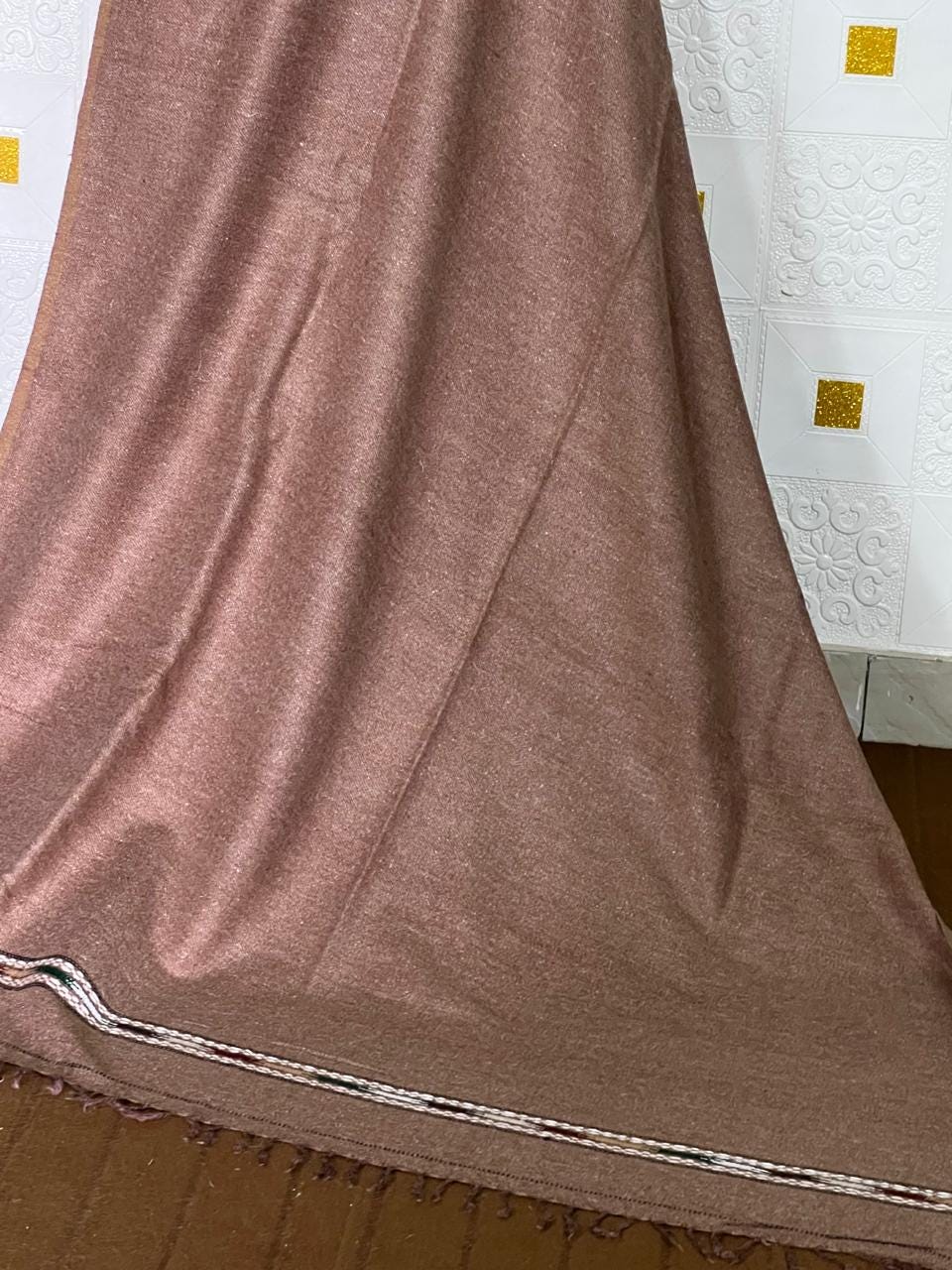 Afghan Wool Patu Shawl: Traditional Off-White Blanket, Lightweight