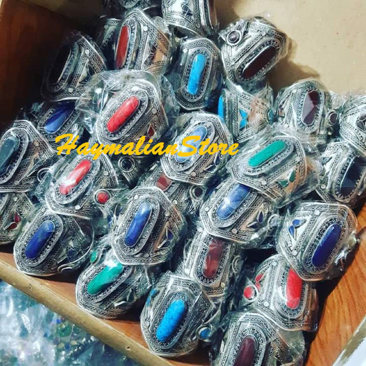 Afghan-Kuchi-Cuff-Carved-Tribal-Jewelry-Ethnic-Boho Afghan Bracelet