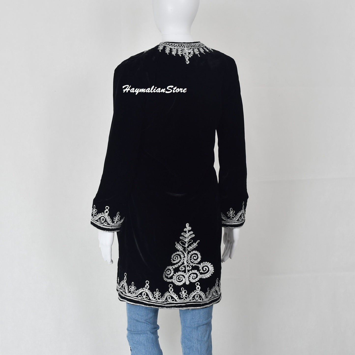 Hand Made Afghan Golabaton Topper Jacket Green Color long vest for women