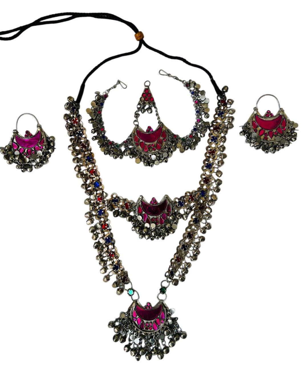 Afghan Tribal long Necklace Traditional Handmade Jewelry Kuchi Boho Necklace