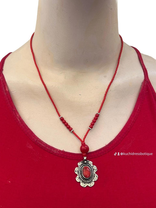 Mulit Color Afghan Turkmen Tribal Ethnic Kuchi Necklace with stones