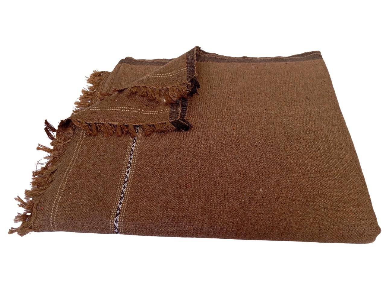 Afghan Patu Blanket: Colorful Wool Blend Shawl, Traditional Style