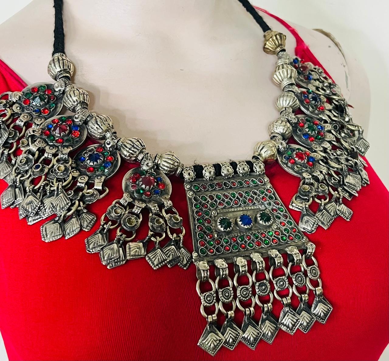 Afghan Tribal Vintage Necklace Traditional Handmade Jewelry Kuchi Boho Necklace