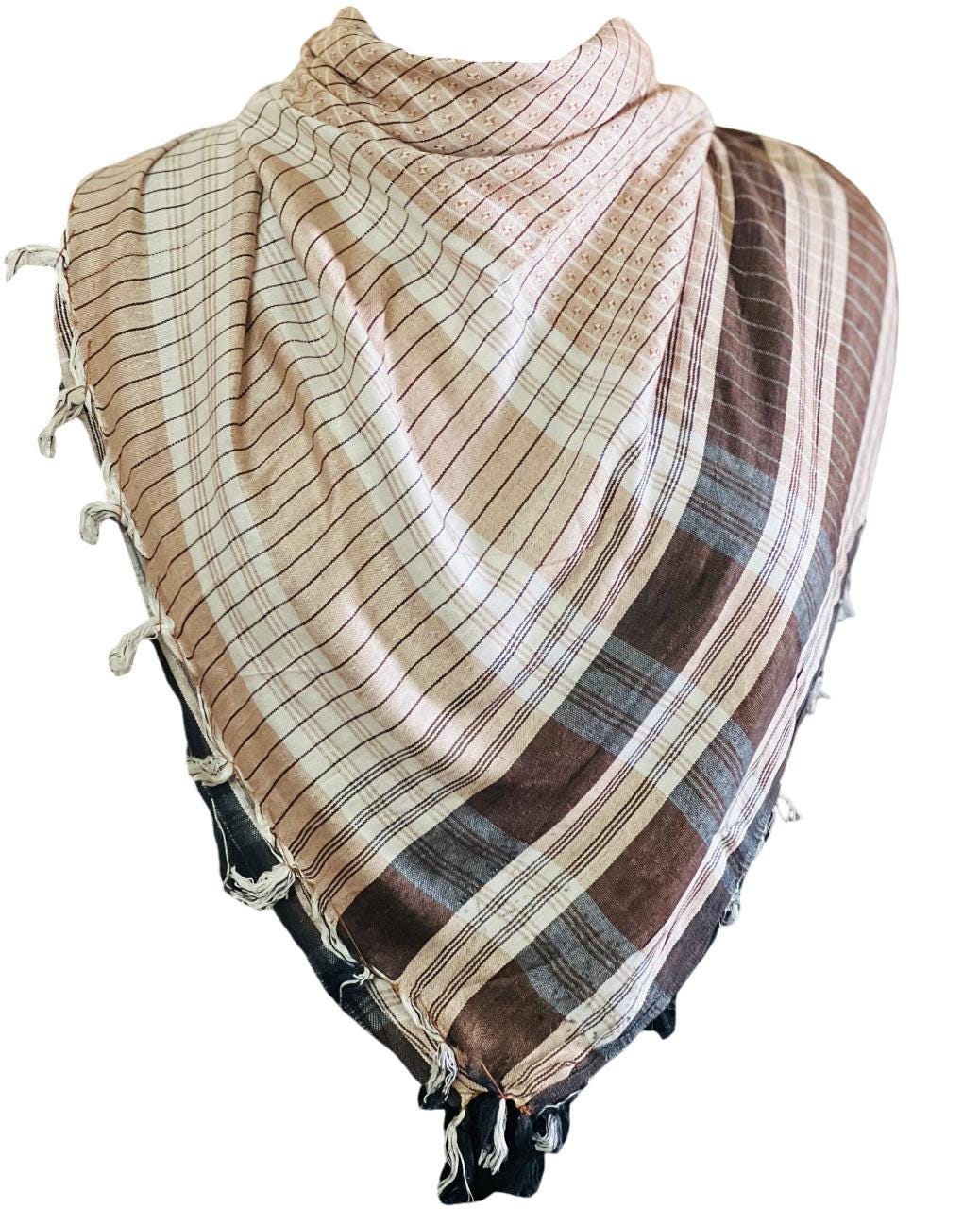 Unisex Cotton Shemagh Scarf: Military Desert Keffiyeh, Handmade in Pakistan