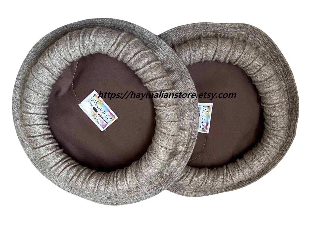 Handmade Wool Pakol Hat: Afghan Chitrali Style, Gray