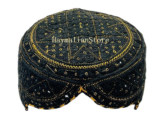 Handmade Embroidered Mirror Cap: Afghan, Sindhi, Balochi Style