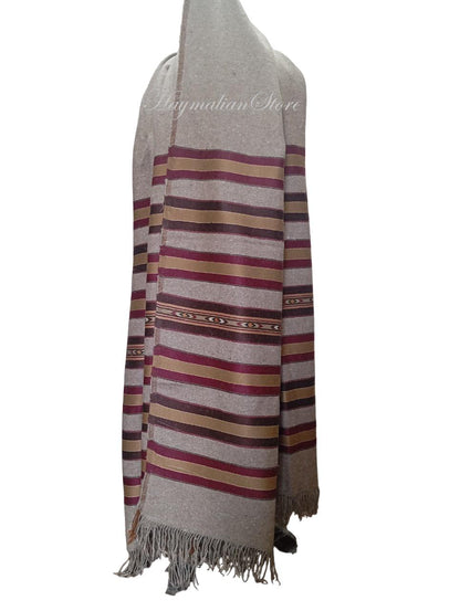 Afghan Wool Patu Blanket: Traditional Winter Shawl