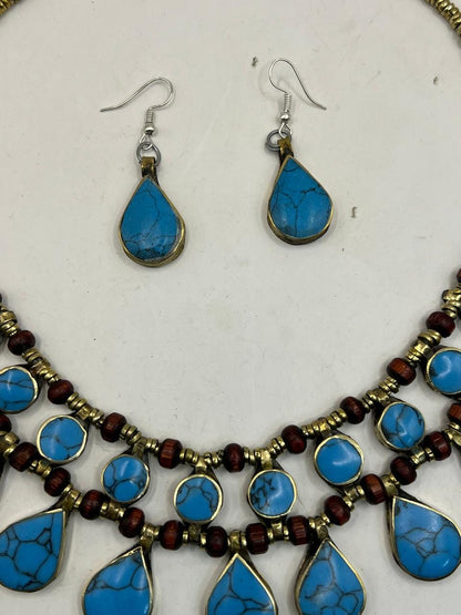 Red Coral Afghan Turkmen Tribal Ethnic Kuchi Necklace Circle 3 Layers