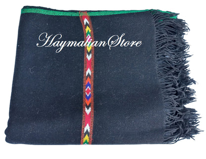 Afghan Wool Patu Blanket: Traditional Winter Shawl