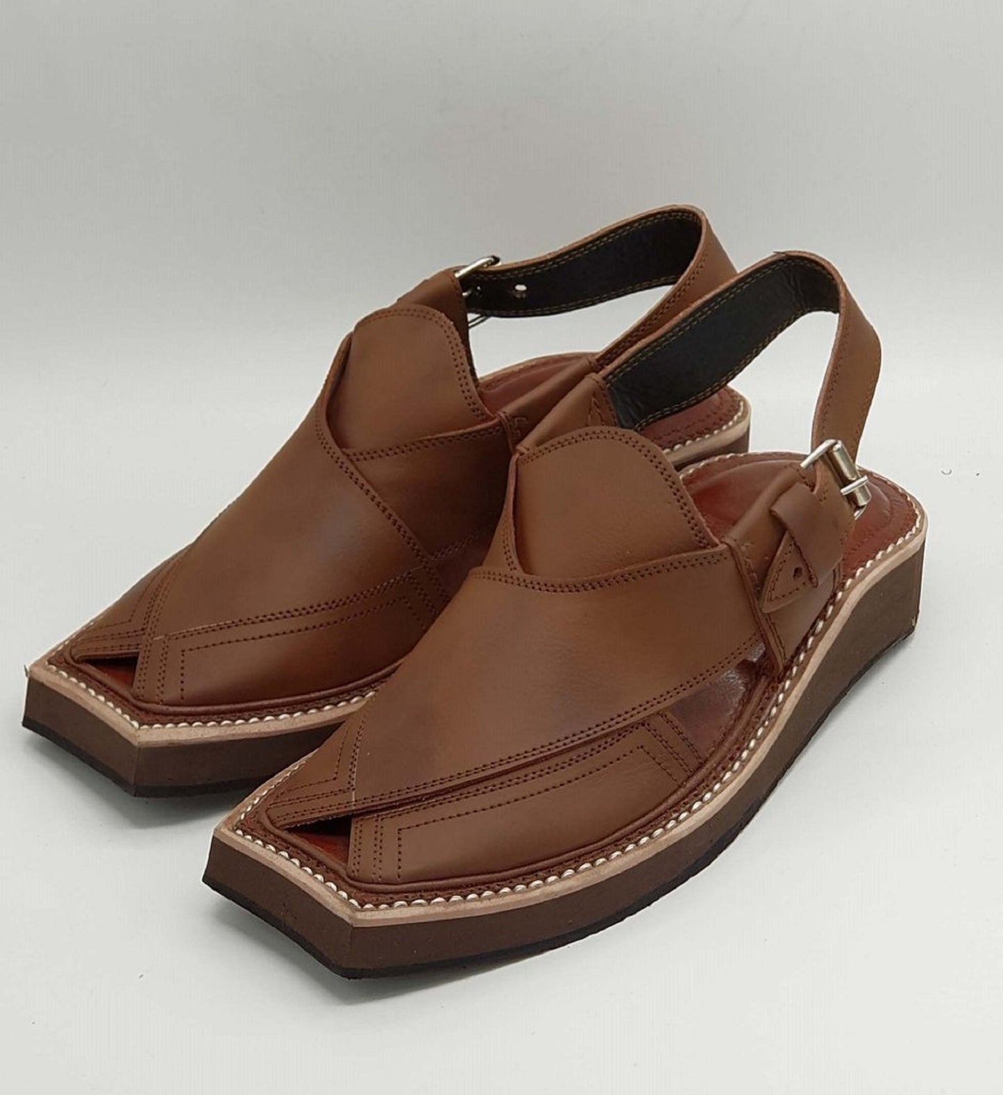 Imran Khan Style Peshawar pure leather Multi color Chappal  from Pakistan