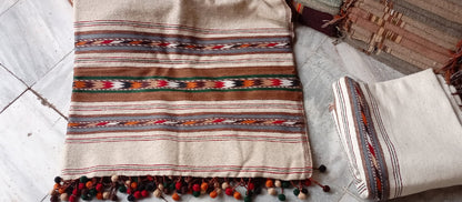 Primum Quality Afghan Patu Pure lamb Wool Winter Blanket - Shawl hand made from Swat