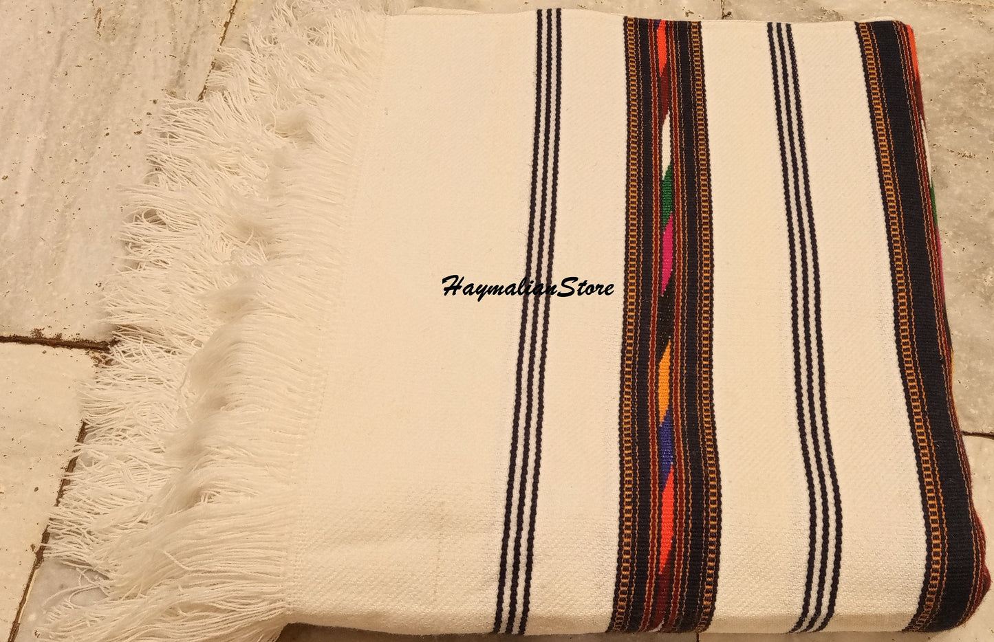 Afghan Wool Patu Blanket: Traditional Colorful Winter Shawl