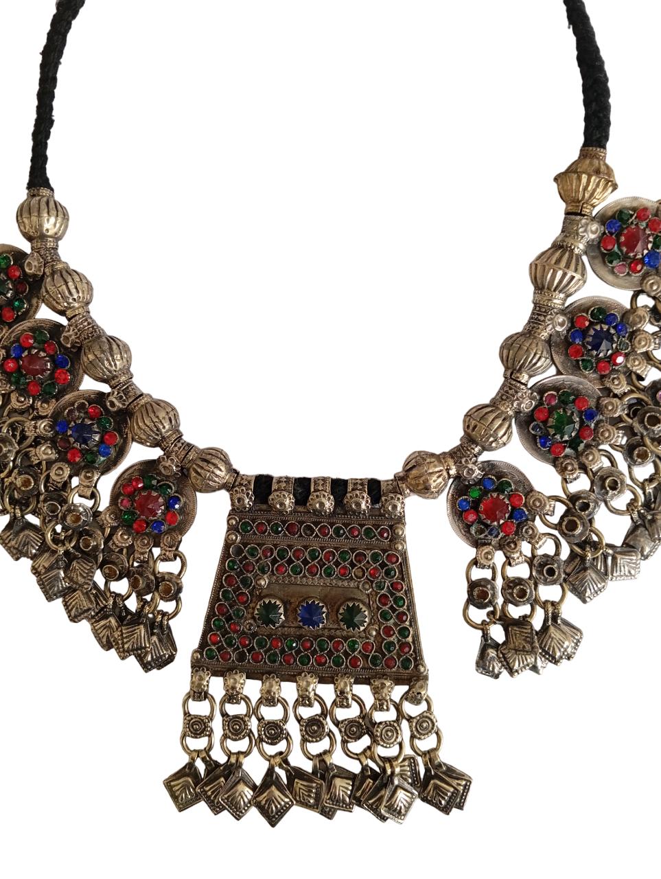 Nomadic Traditional Vintage Antique Handmade Jewelry Kuchi Boho Necklace Ethnic Turkish Waziri Banjara Necklace