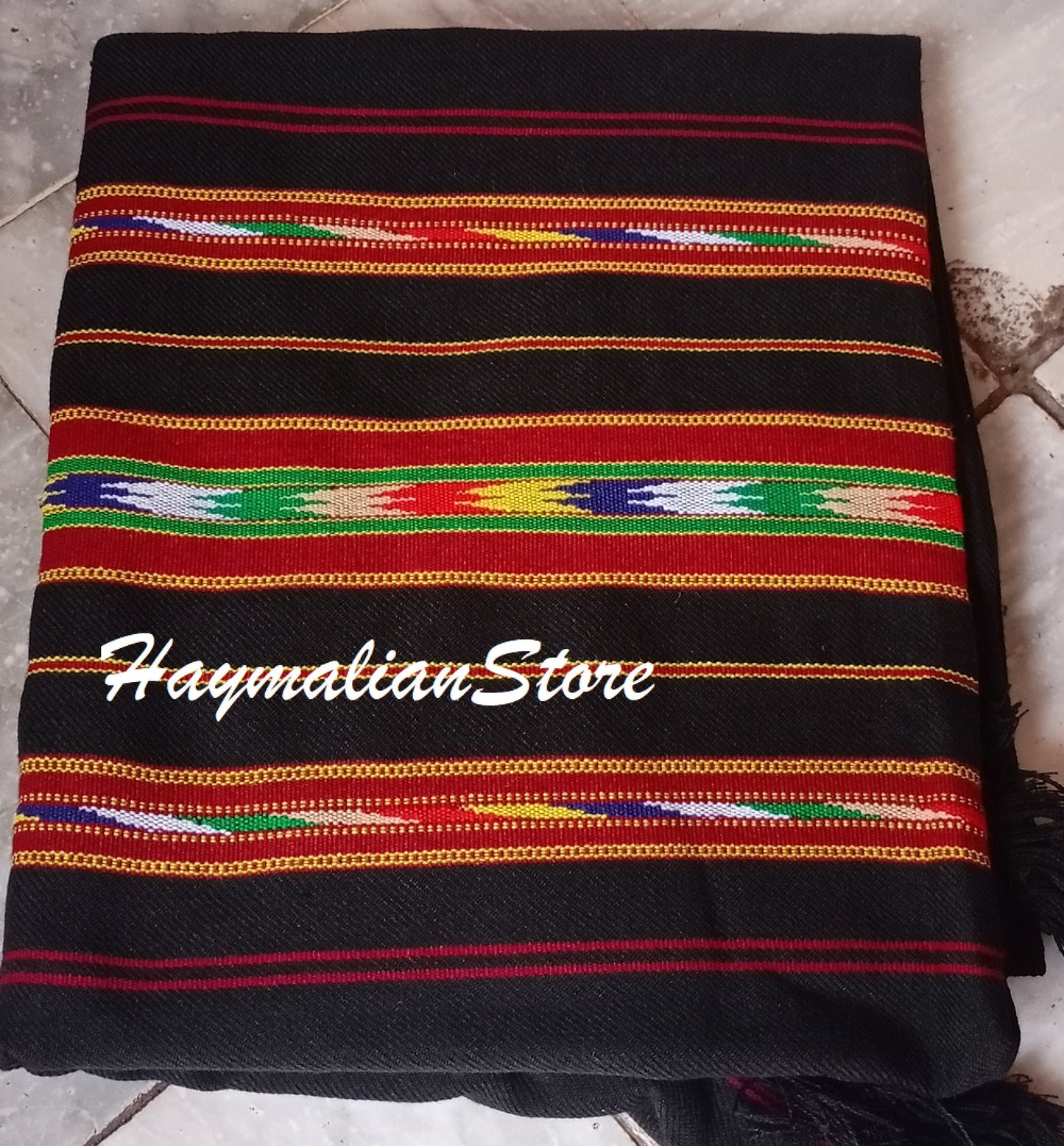 Afghan Wool Patu Blanket: Traditional Colorful Winter Shawl