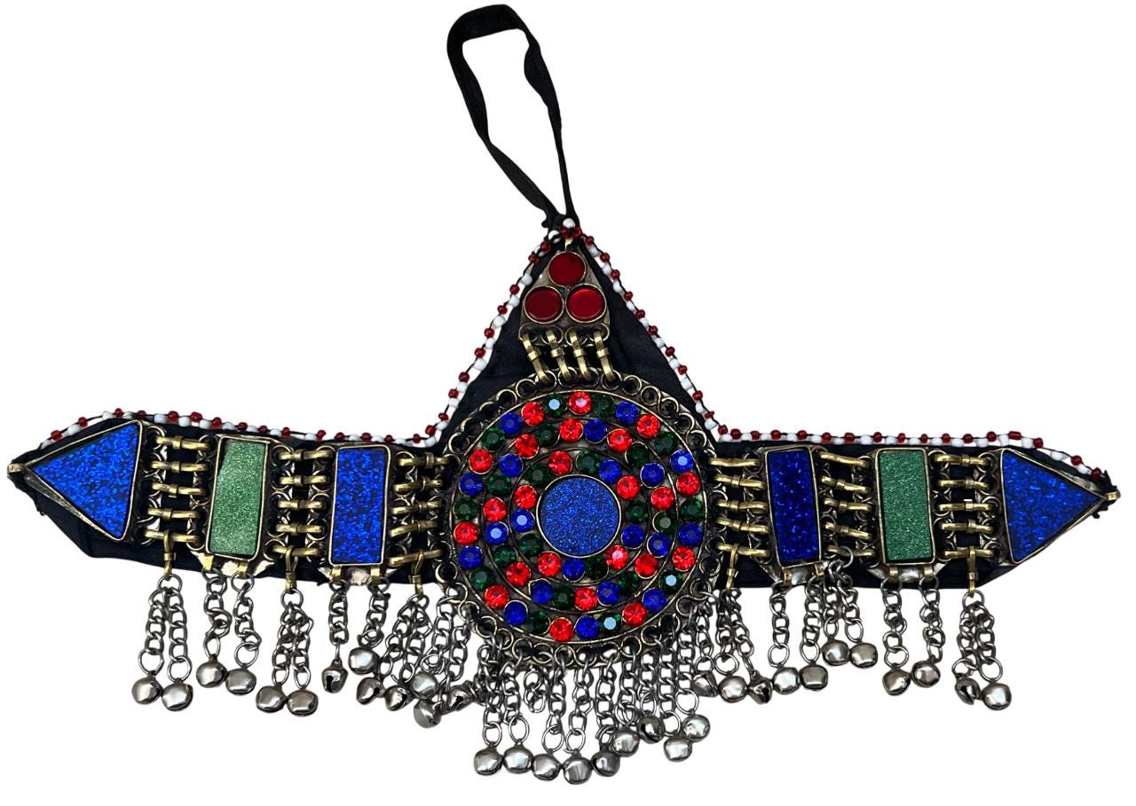 Maatha Patti Kuchi Pashtun Large  Headdress , Afghani Belly dance Jewelry