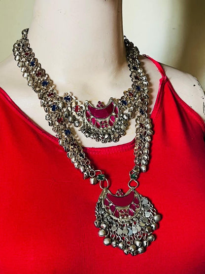Afghan Tribal long Necklace Traditional Handmade Jewelry Kuchi Boho Necklace