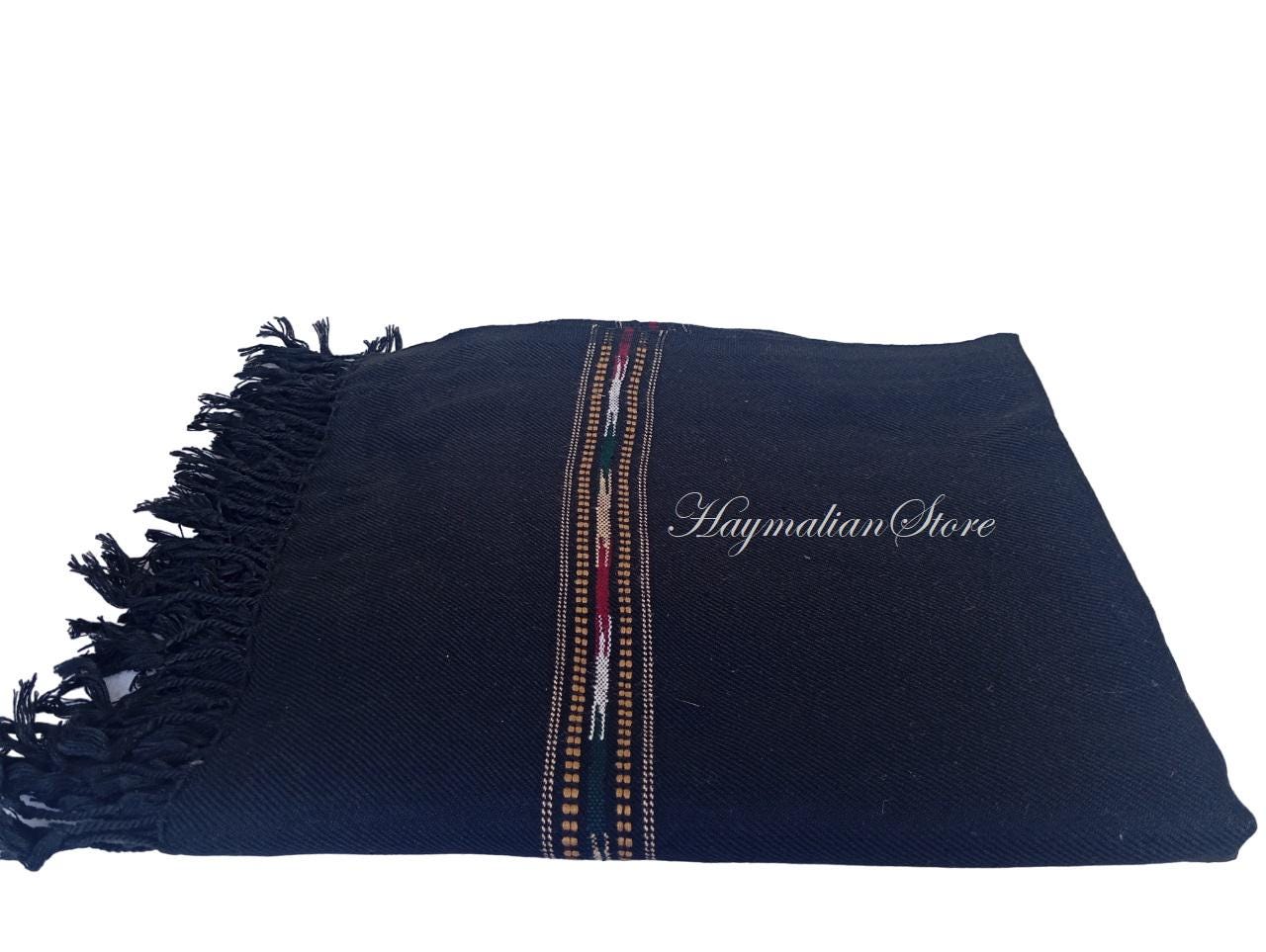 Afghan Patu Blanket: Colorful Wool Blend Shawl, Traditional Style