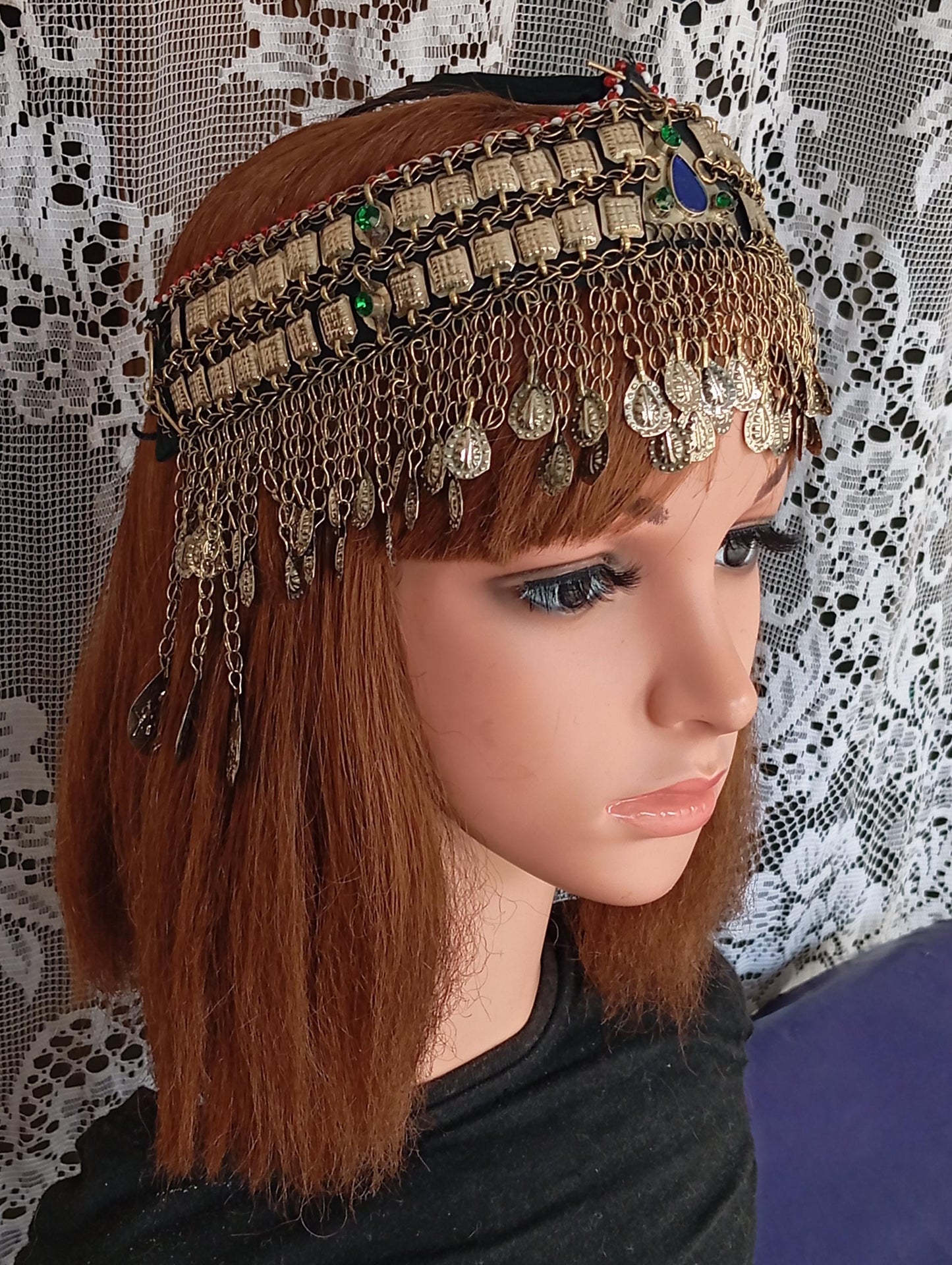 Vintage Maatha Patti Kuchi Pashtun Headdress , Afghani Belly dance Jewelry