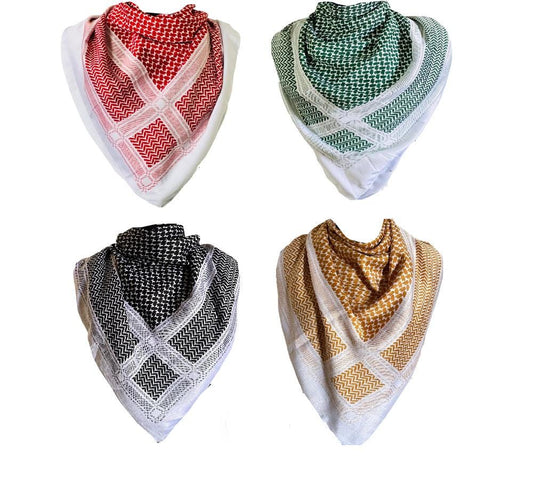 Unisex Cotton Blend Shemagh Scarf: Military Desert Keffiyeh, Handmade in Pakistan