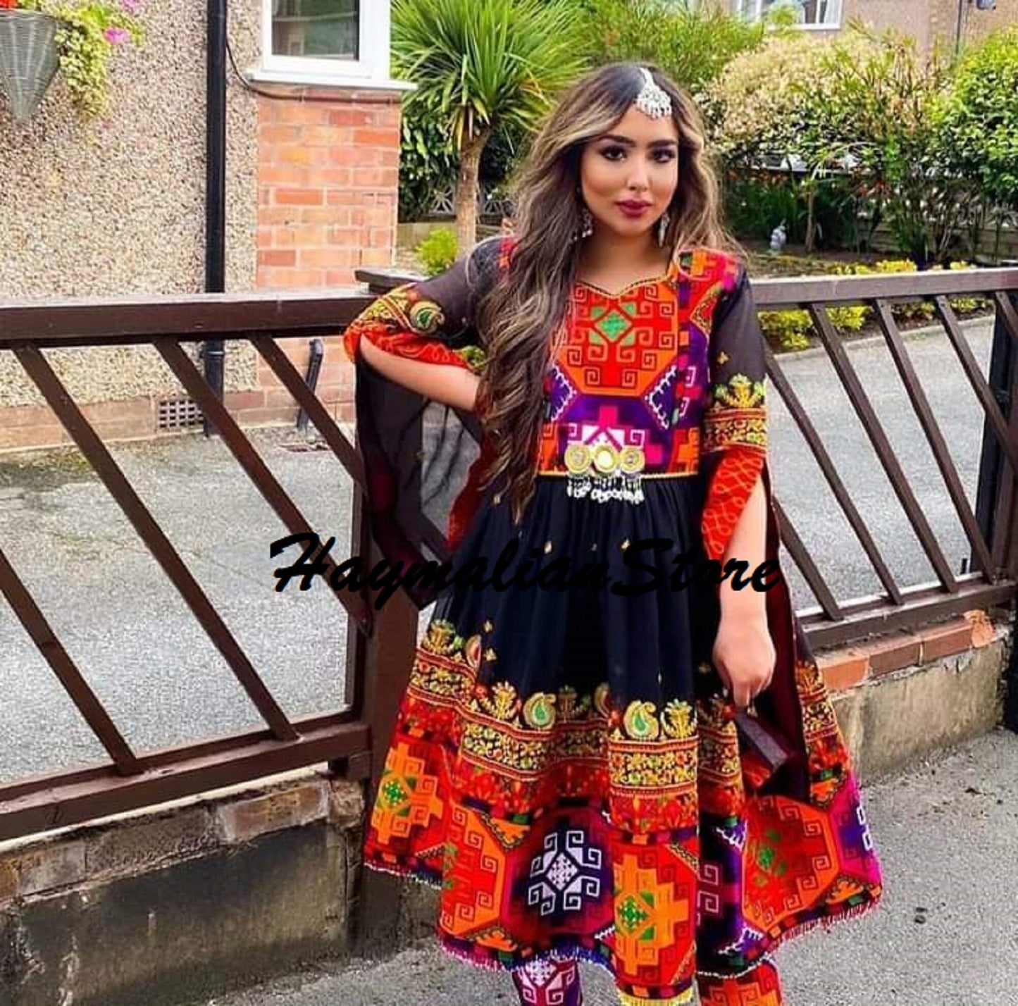 Handmade Afghan Kuchi Dress: Tribal Embroidered 3-Piece Set