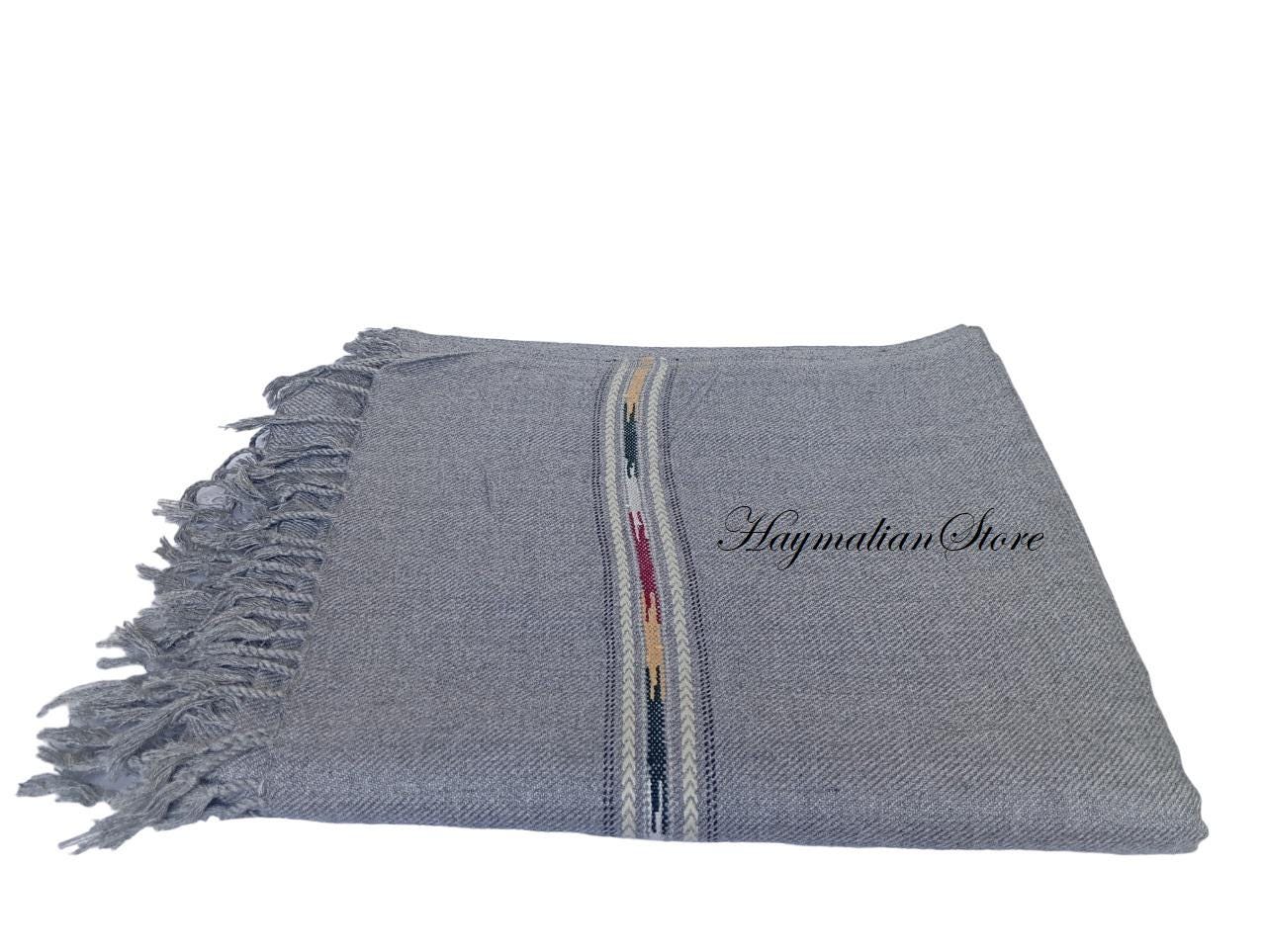 Afghan Patu Blanket: Colorful Wool Blend Shawl, Traditional Style