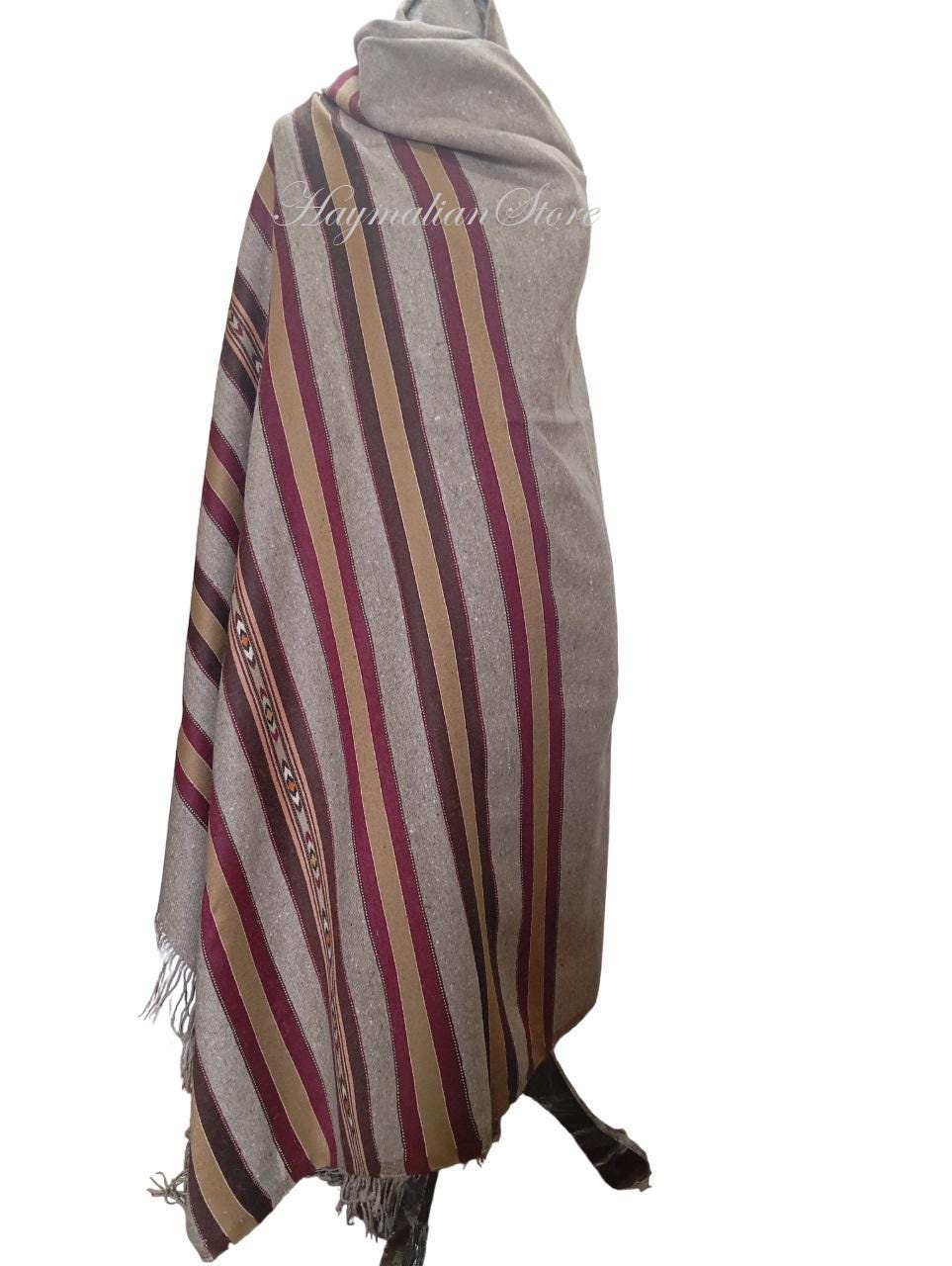 Afghan Wool Patu Blanket: Traditional Winter Shawl