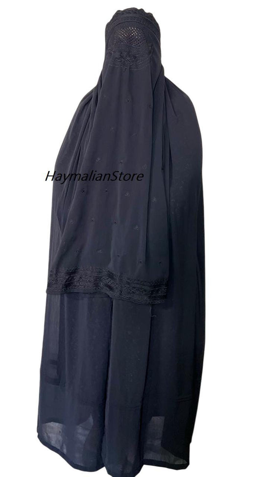 Abaya, Veils Muslim Scarf, Afghan Women Burqa-Abaya, Islamic Kaftan Muslim Hijab, Georgette Fabric