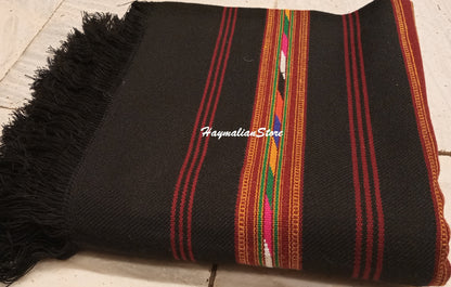 Afghan Wool Patu Blanket: Traditional Colorful Winter Shawl