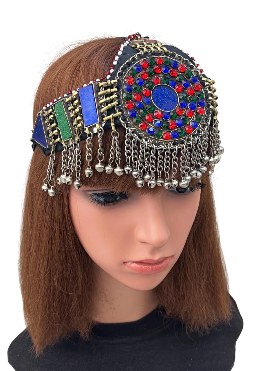 Maatha Patti Kuchi Pashtun Large  Headdress , Afghani Belly dance Jewelry