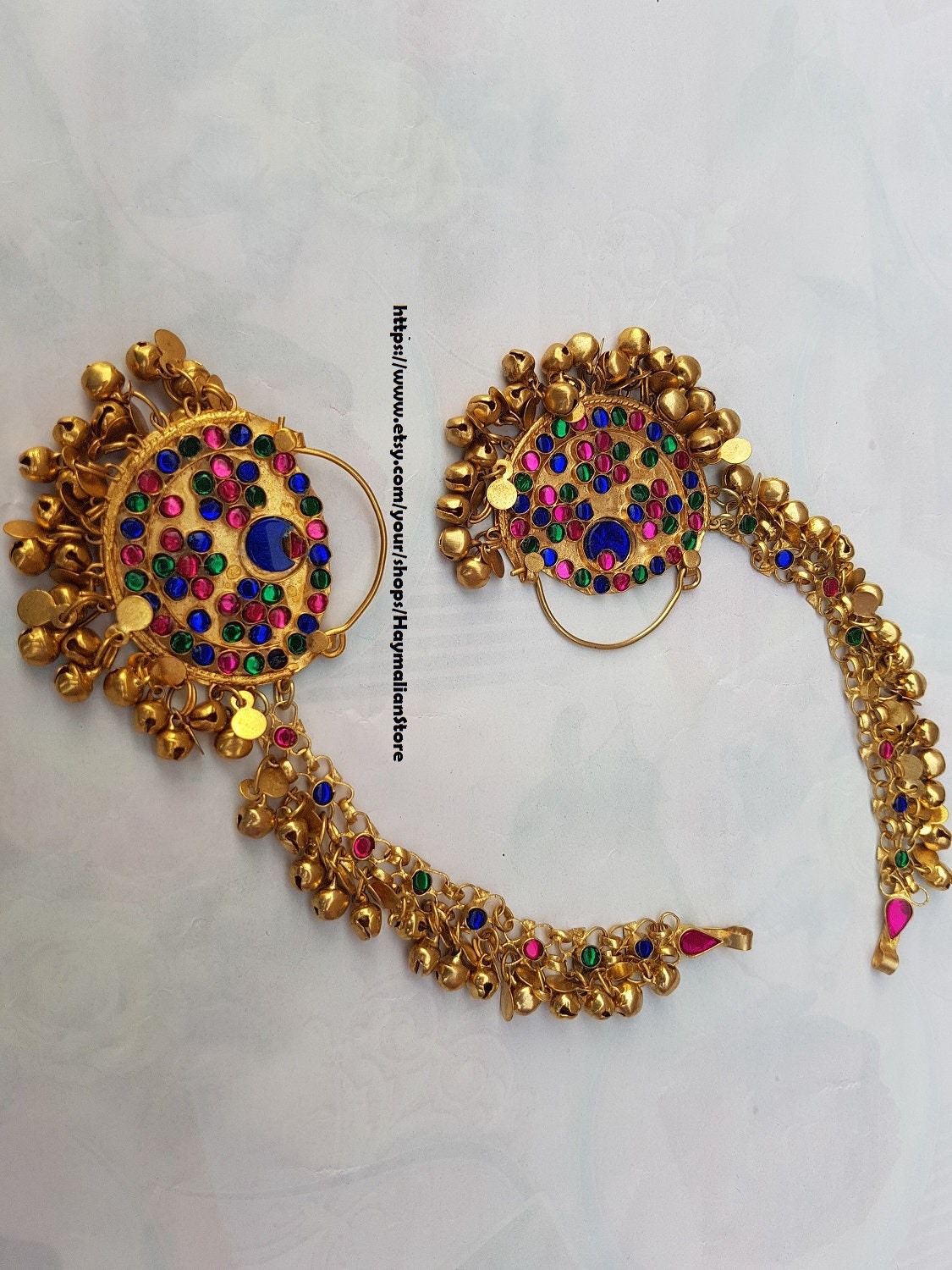 Handmade Kuchi Afghan Earrings Tribal Jewelry Anchor Bohemian Boho from Pakistan