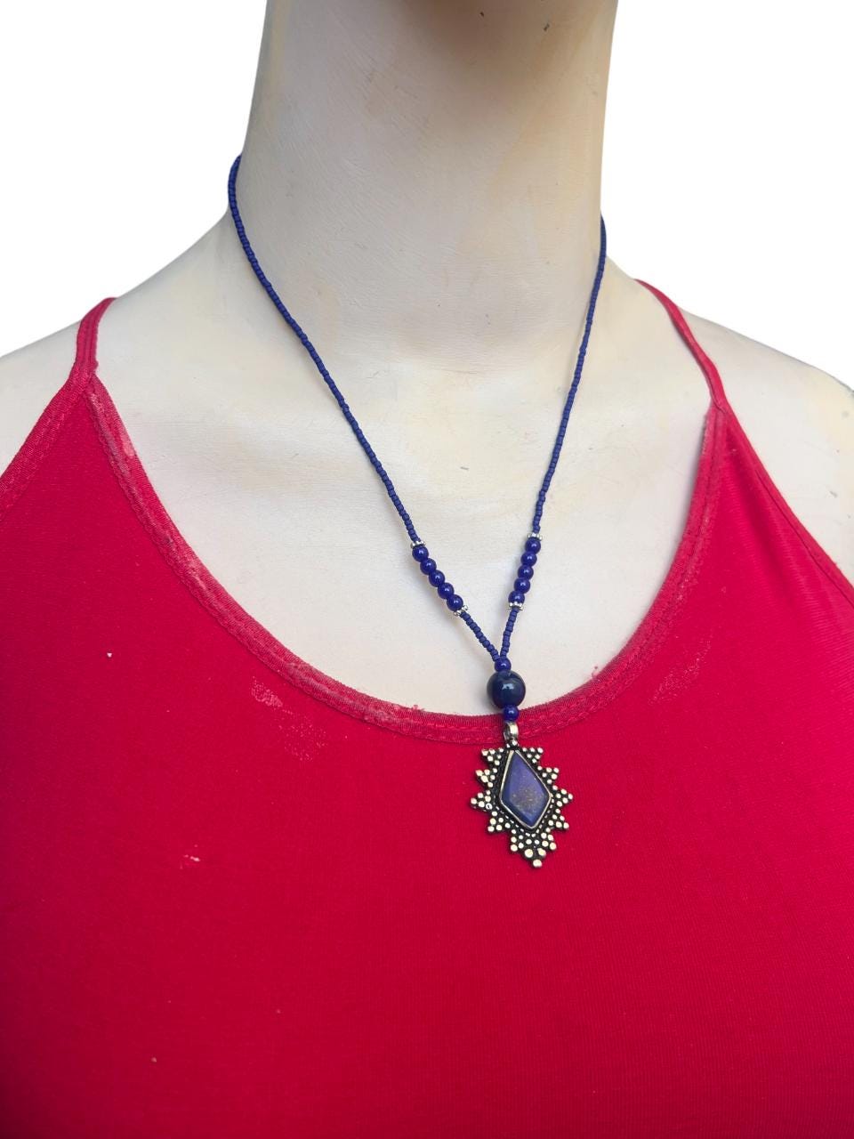 Mulit Color  Afghan Turkmen Tribal Ethnic Kuchi Necklace with  stones