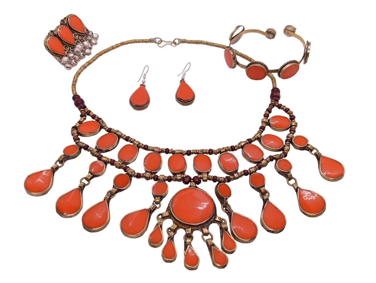 Multi colors Handmade Afghan Turkmen Tribal Ethnic Kuchi Necklaces