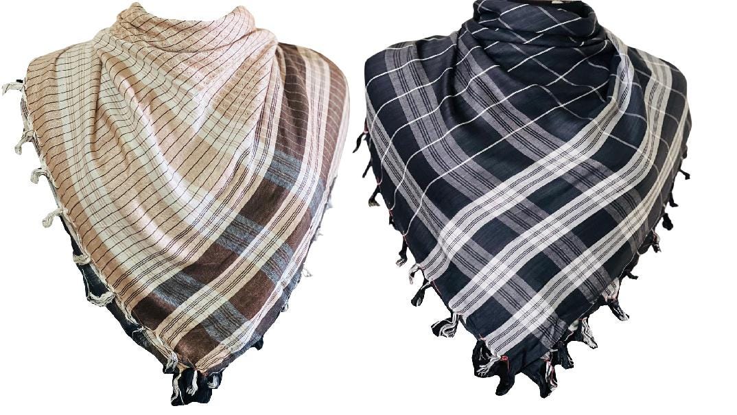 Unisex Cotton Shemagh Scarf: Military Desert Keffiyeh, Handmade in Pakistan