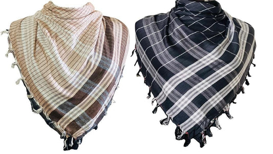 Unisex Cotton Shemagh Scarf: Military Desert Keffiyeh, Handmade in Pakistan