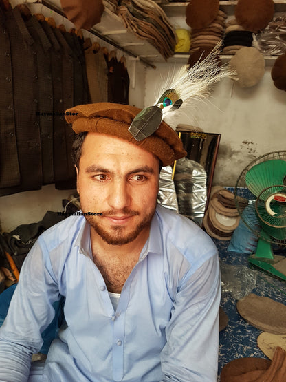 Handmade Chitrali Cap Taj  Pakol 100% Wool from Pakistan