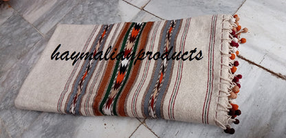 Primum Quality Afghan Patu Pure lamb Wool Winter Blanket - Shawl hand made from Swat