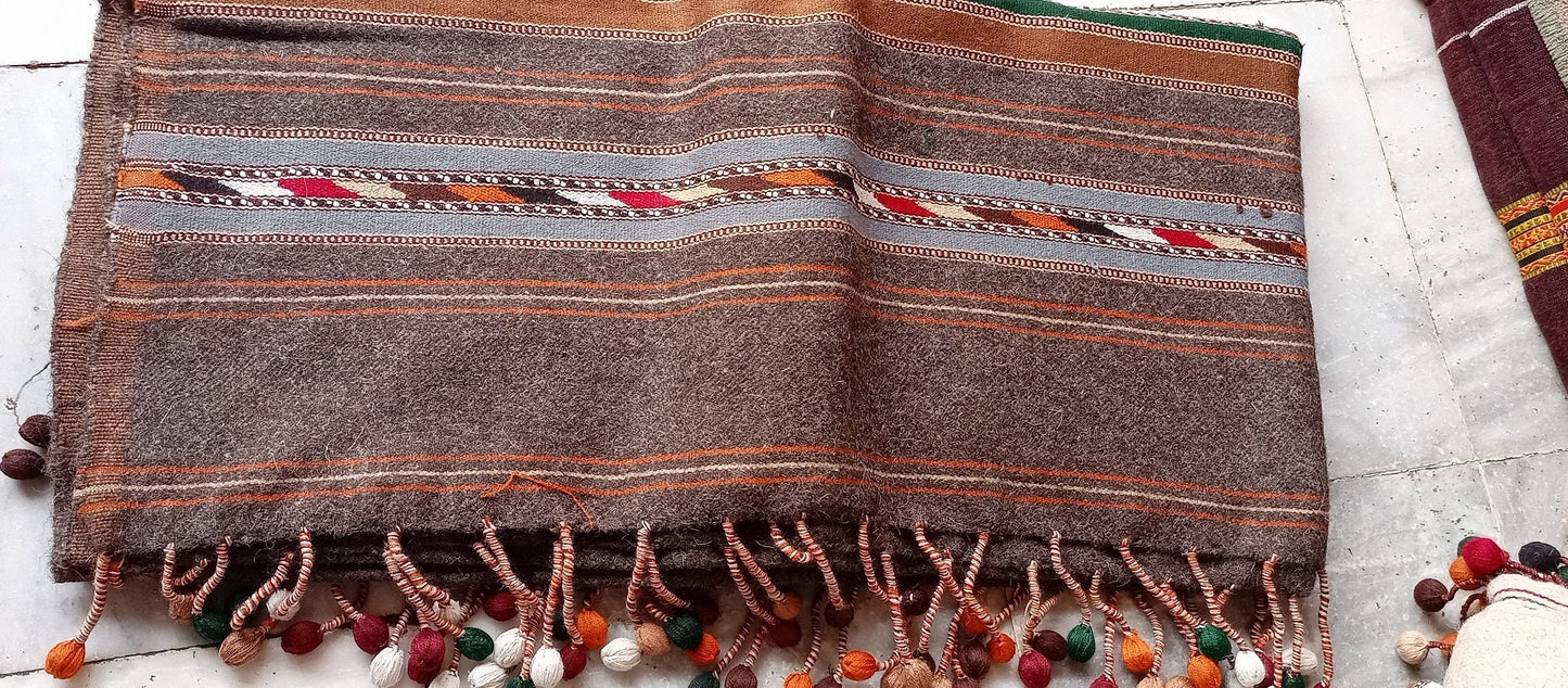 Primum Quality Afghan Patu Pure lamb Wool Winter Blanket - Shawl hand made from Swat