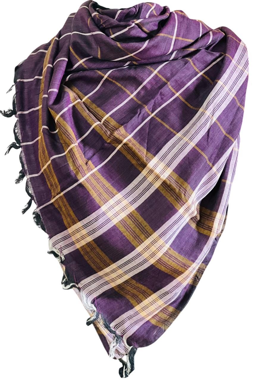 Unisex Arab Shemagh Keffiyeh Scarf: Lightweight Cotton Blend, 45"