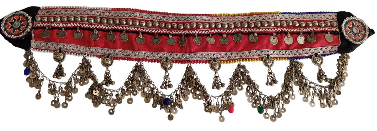 Handmade  Kuchi Afghan Gypsy Banjara Tribal Vintage Handmade Special Ethnic Belts with metal Chain