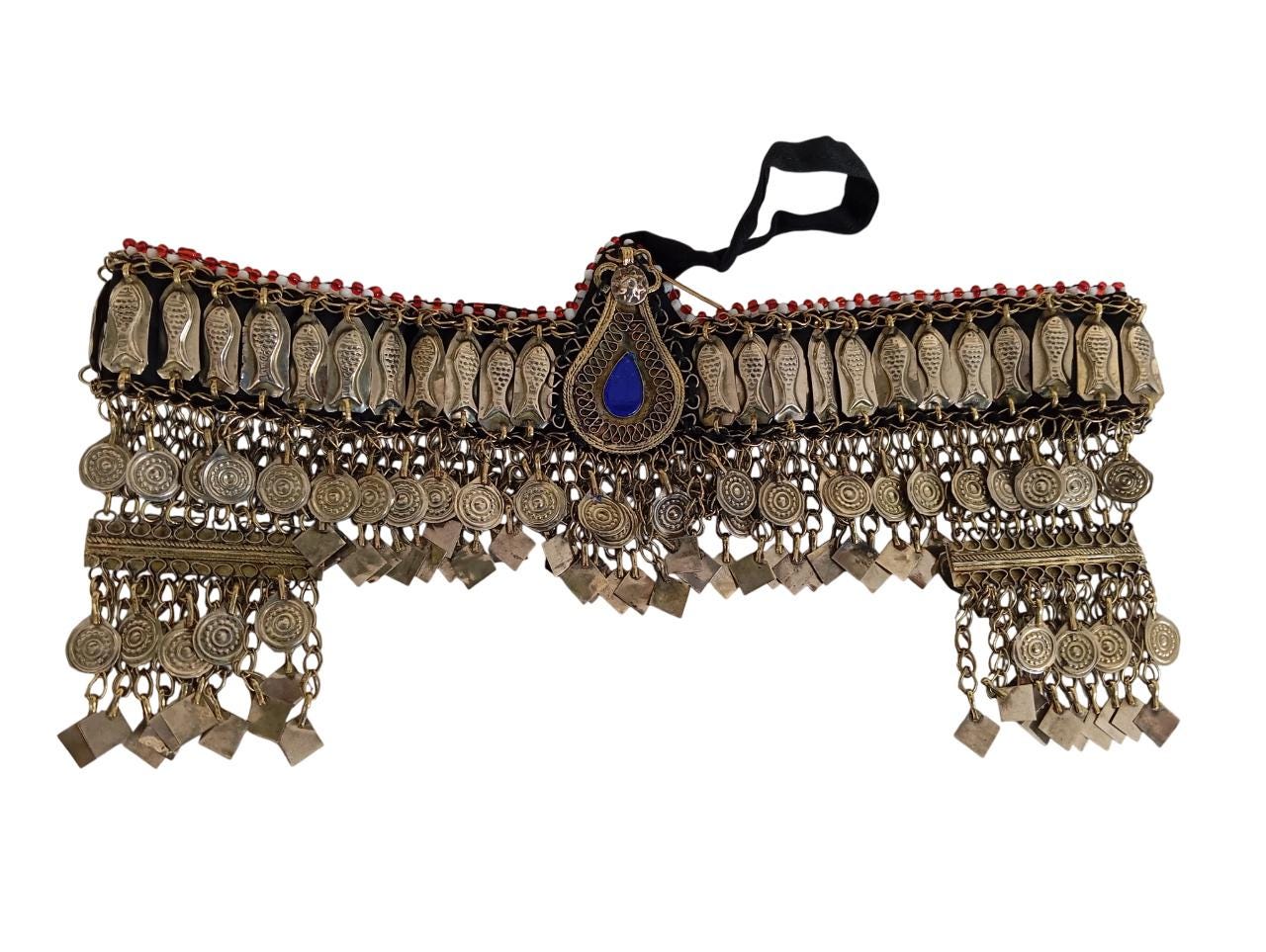 Vintage Maatha Patti Kuchi Pashtun Headdress , Afghani Belly dance Jewelry