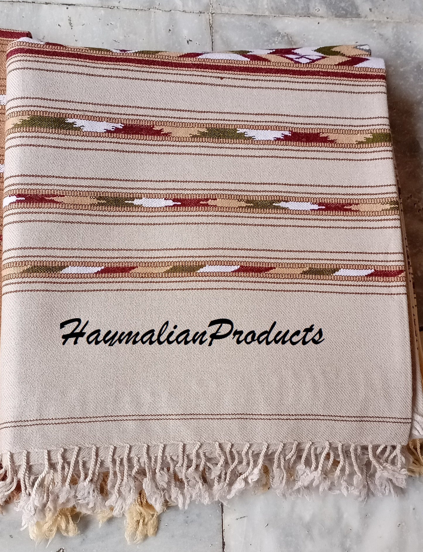 Primum Quality Afghan Patu Pure lamb Wool Winter Blanket - Shawl hand made from Swat