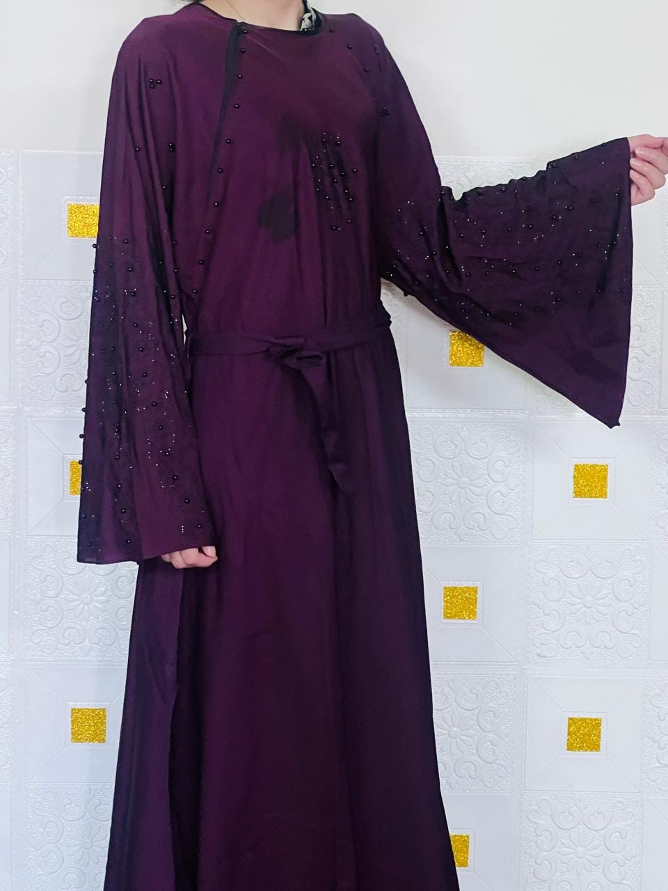 Abaya, Veils Muslim Scarf, Pakistani Women Burqa-Abaya, Islamic Kaftan Muslim Hijab, Georgette Fabric