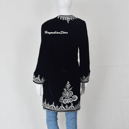 Hand Made Afghan Golabaton Topper Jacket Green Color long vest for women