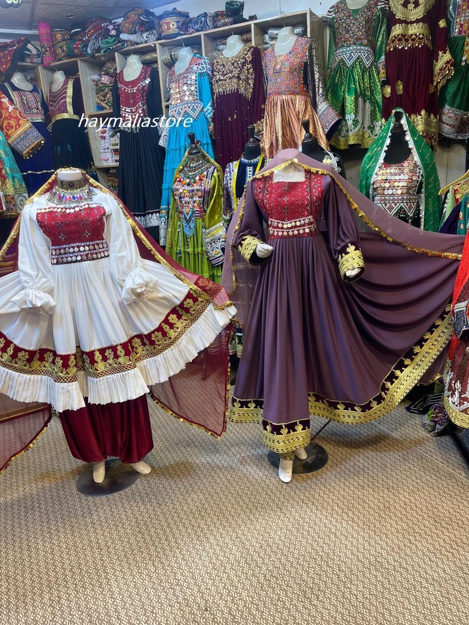 Purple Afghan Kuchi Dress: Embroidered 3-Piece Charma Dozi Outfit