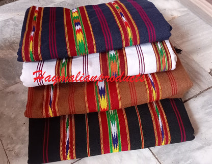 Afghan Wool Patu Blanket: Traditional Colorful Winter Shawl