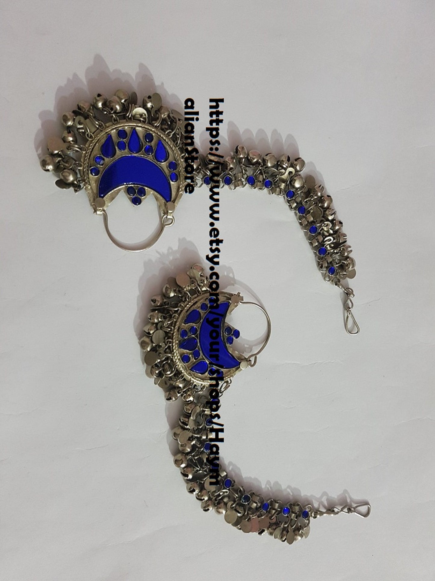 Handmade Kuchi Afghan Earrings Tribal Jewelry Anchor Bohemian Boho from Pakistan