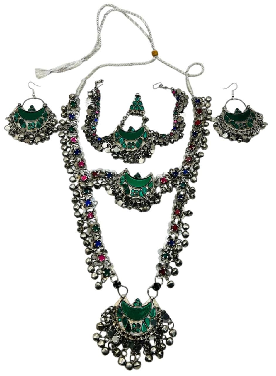 Afghan Tribal long Necklace Traditional Handmade Jewelry Kuchi Boho Necklace